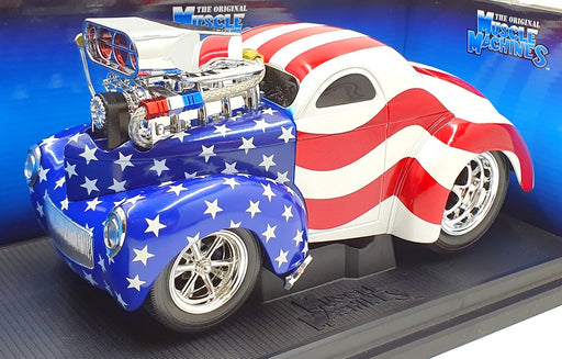Muscle Machines 1/18 Scale Model 71166 - 1941 Willys Coupe - USA Flag