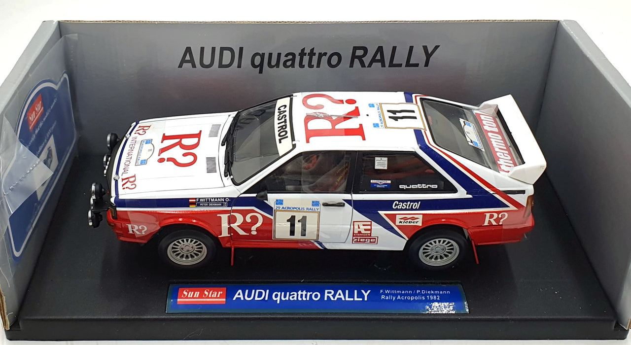 Sun Star 1/18 Scale 4191 - Audi Quattro Rally Acropolis 1982 #11 F.Wittmann