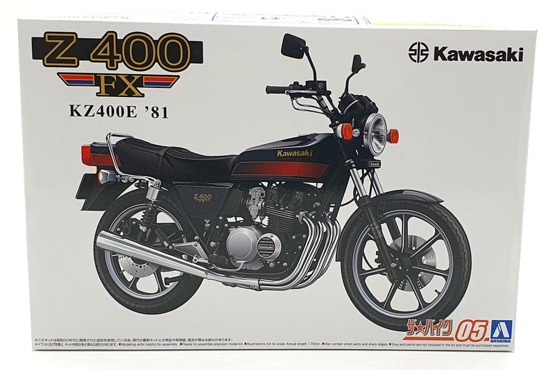 Aoshima 1/12 Scale Unbuilt Kit 64443 - 1981 Kawasaki KZ400E Z400FX Bike