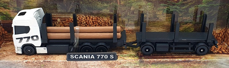 Maisto 11682 - Scania 770 S Double Trailer With Load - White/Black