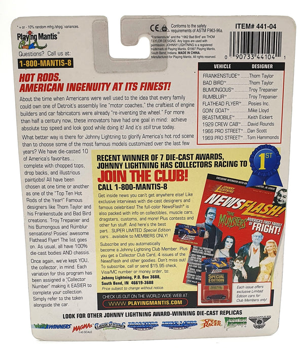 Johnny Lightning 1/64 Scale 441-04 Hot Rods Collector #4 Flathead Flyer - Gold