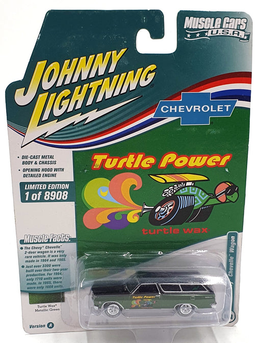 Johnny Lightning 1/64 Scale JLMC027 1965 Chevy Chevelle Wagon Turtle Wax Green