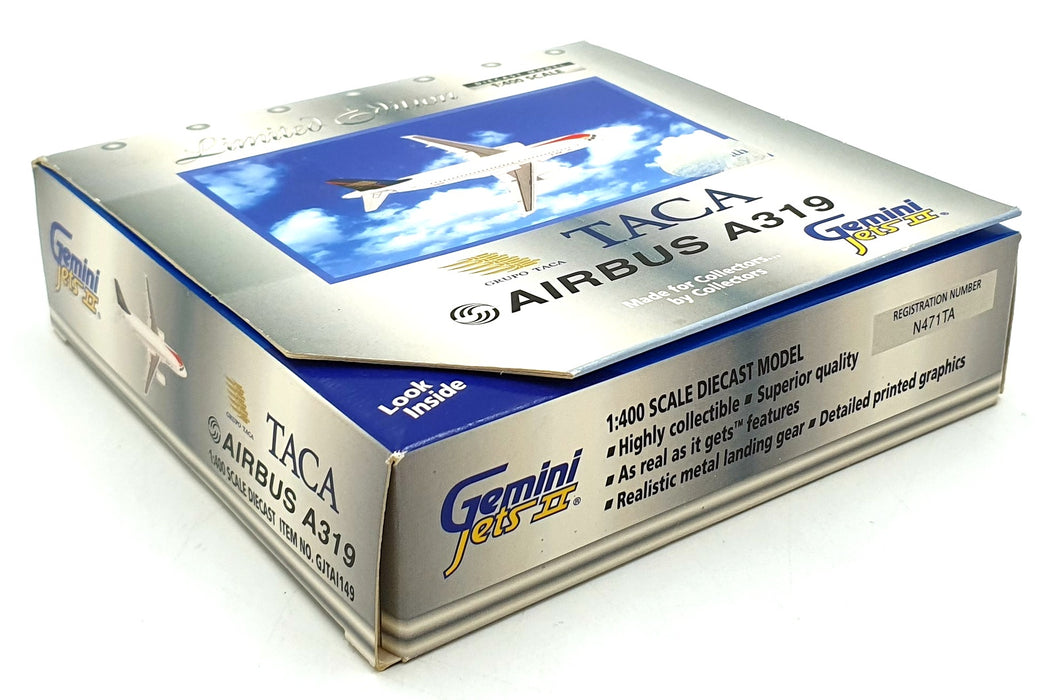 Gemini Jets 1/400 Scale GJTAI149 - Grupo TACA Airbus A319-132 N471TA