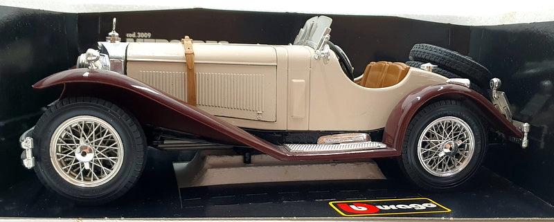 Burago 1/18 Scale Diecast 3009 - Mercedes Benz SSK 1928 - Cream/Brown