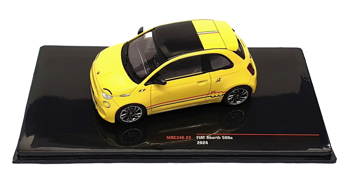 Ixo Models 1/43 Scale Diecast MOC346.22 - 2024 Fiat Abarth 500e - Yellow