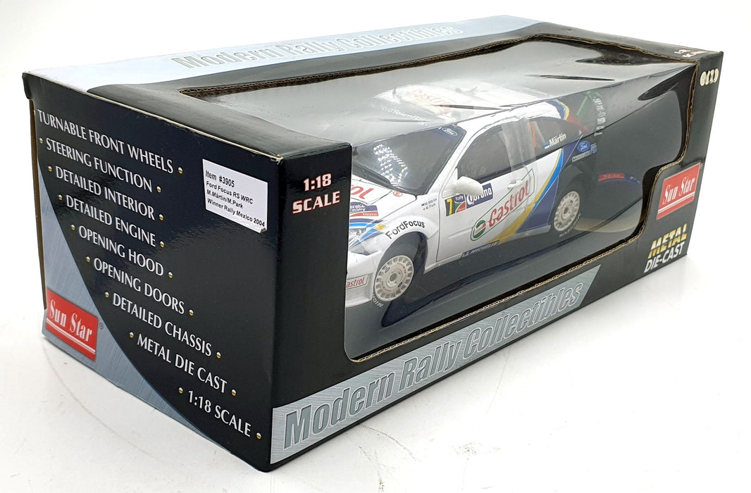 Sun Star 1/18 Scale 3905 - Ford Focus RS WRC Mexico 2004 #7 Martin/Park