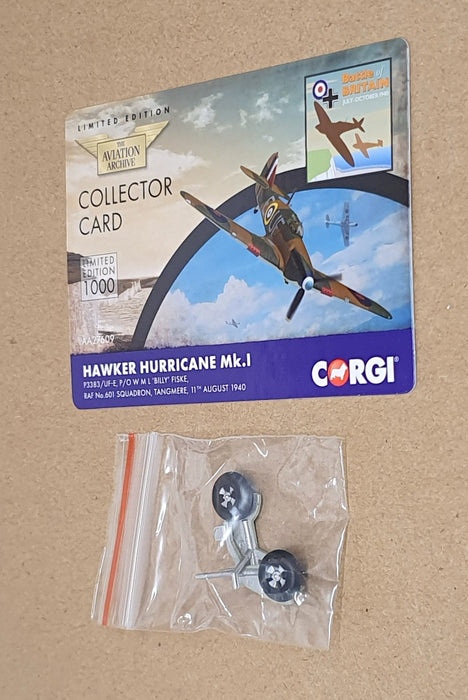 Corgi 1/72 Scale AA27609 - Hawker Hurricane Mk.I Billy Fiske RAF 601 Sq. 1940