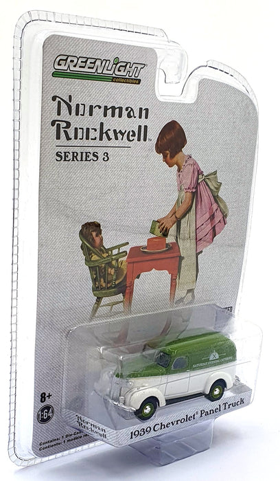 Greenlight 1/64 Scale 54040-A - 1939 Chevrolet Panel Truck - Green/White
