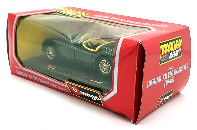 Burago 1/24 Scale Model Car 1502 - 1948 Jaguar XK120 Roadster - Green