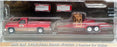 Greenlight 1/64 Scale 32250-B - 1982 GMC K-2500 Sierra & Tandem Car Trailer Red