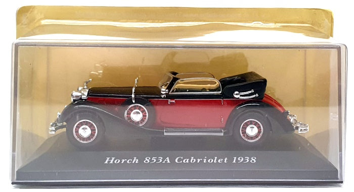Altaya 1/43 Scale AT27525 - 1938 Horch 853A Cabriolet - Black/Red