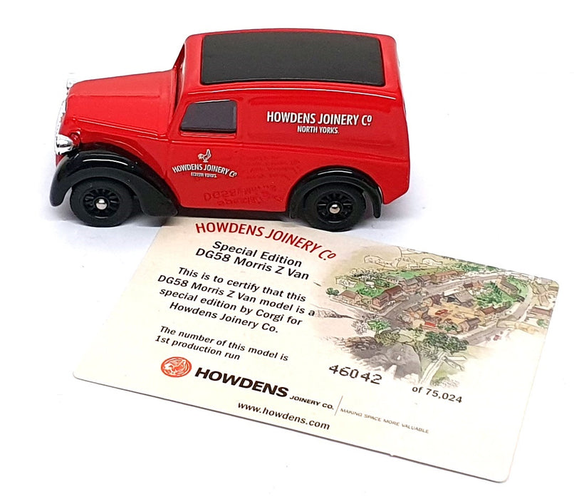 Corgi 8.5cm Long Diecast DG58 - Morris Z Van Howdens Joinery Co. - Red