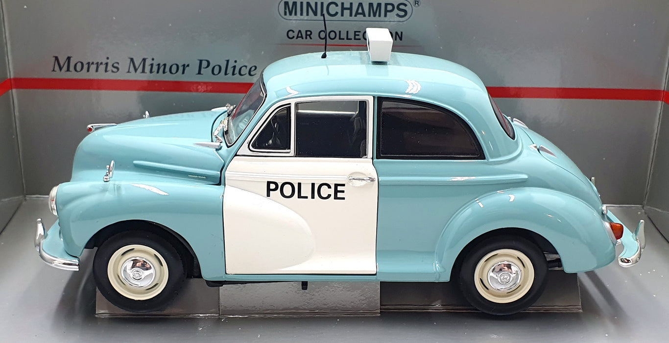 Minichamps 1/18 Scale 150 137090 - Morris Minor Police - Blue/White