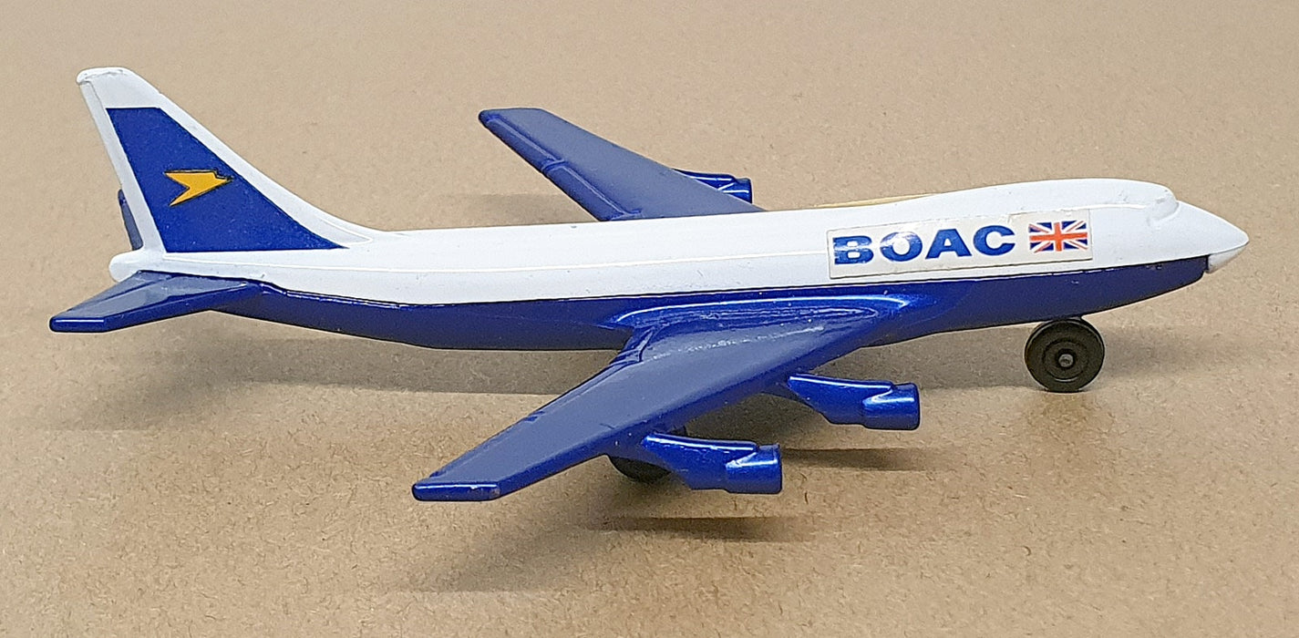 Matchbox 11cm Long Diecast SP-10 - Boeing 747 Aircraft BOAC - White/Blue