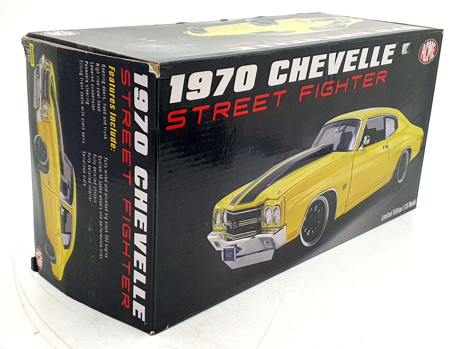 ACME 1/18 Scale Diecast A1805515 Chevrolet Chevelle Street Fighter Yellow/Black