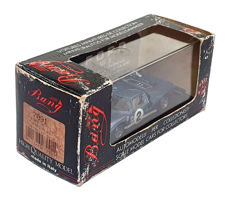 Bang 1/43 Scale Diecast 7091 - Ford MkII #2 Sebring 1966 - Met. Blue