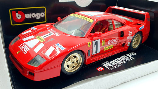 Burago 1/18 Scale Diecast  3042 Ferrari F40 Evoluzione 1992 Race car #1