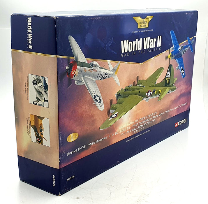 Corgi 1/72 Scale diecast AA99126 Boeing B-17F Minookie Thunderbolt P51D Mustang