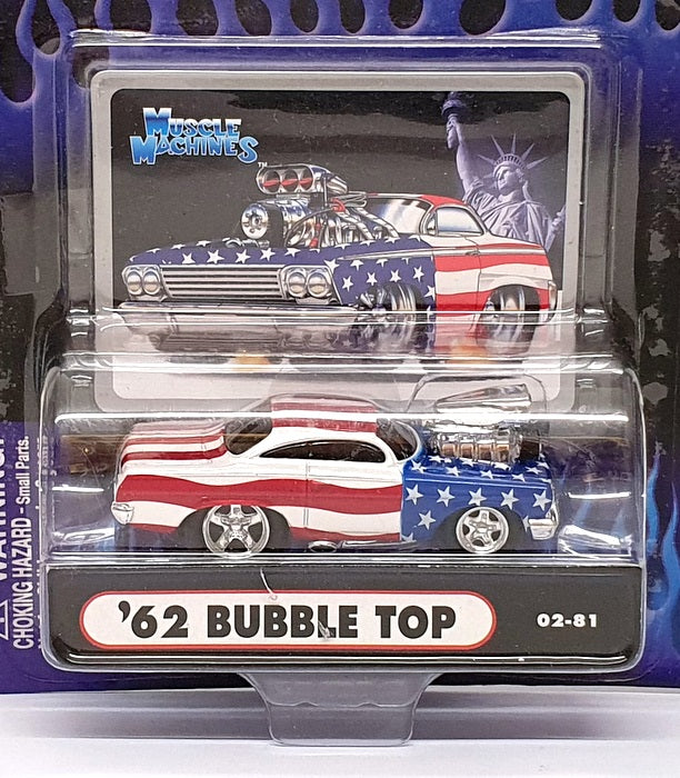 Muscle Machines 1/64 Scale 71161 02-81 1962 Chevrolet Bubble Top Stars & Stripes