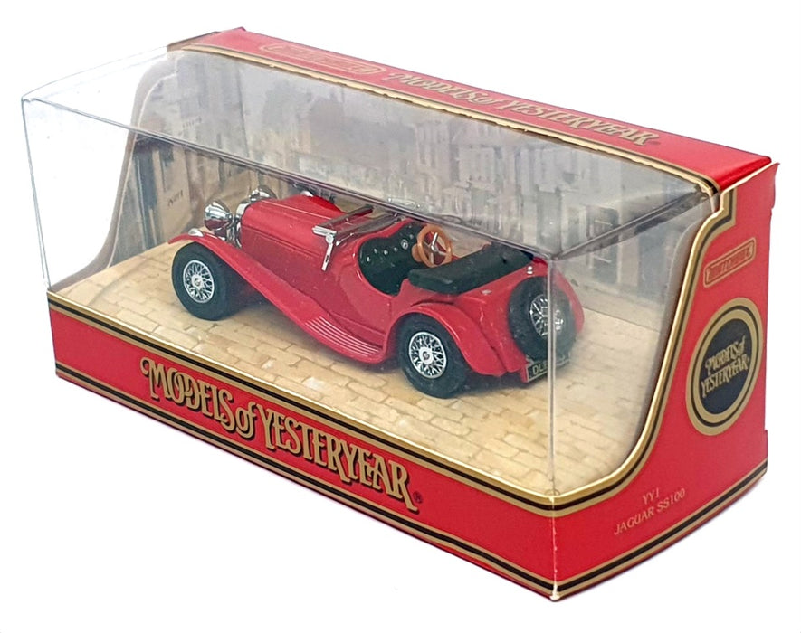 Matchbox Appx 10cm Long Diecast YY1 - Jaguar SS100 - Red