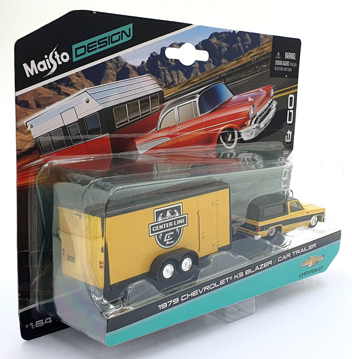 Maisto 1/64 Scale Diecast 15368 1979 Chevrolet K5 Blazer/Car Trailer