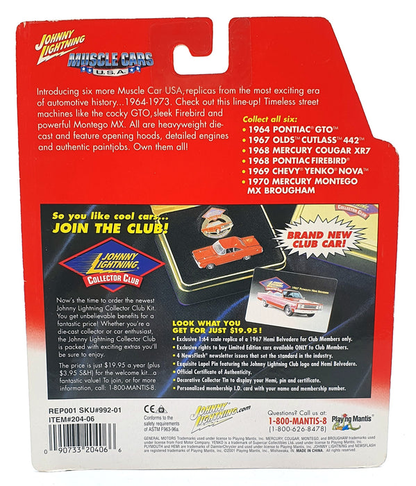 Johnny Lightning 1/64 Scale 204-06 - Muscle Cars 1968 Pontiac Firebird - Red