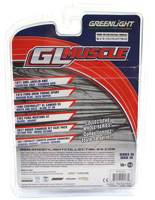 Greenlight 1/64 Scale 13310-C - 1980 Chevrolet El Camino SS - White/Gold