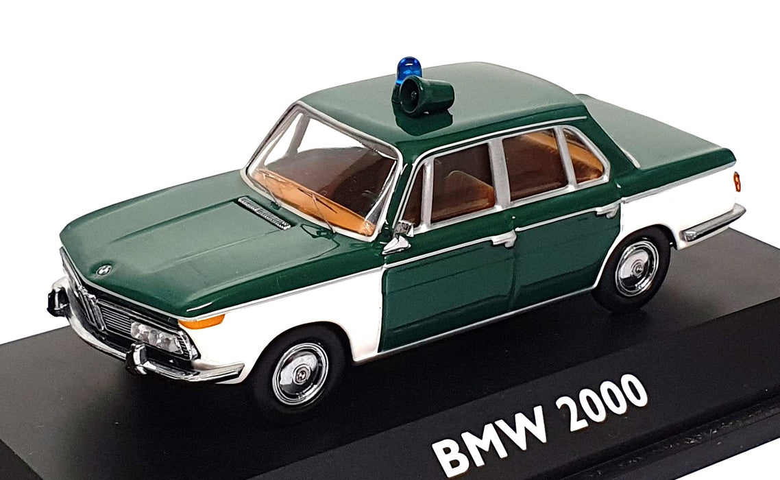 Schuco 1/43 Scale Diecast 02168 - BMW 2000 Polizei - Green/White