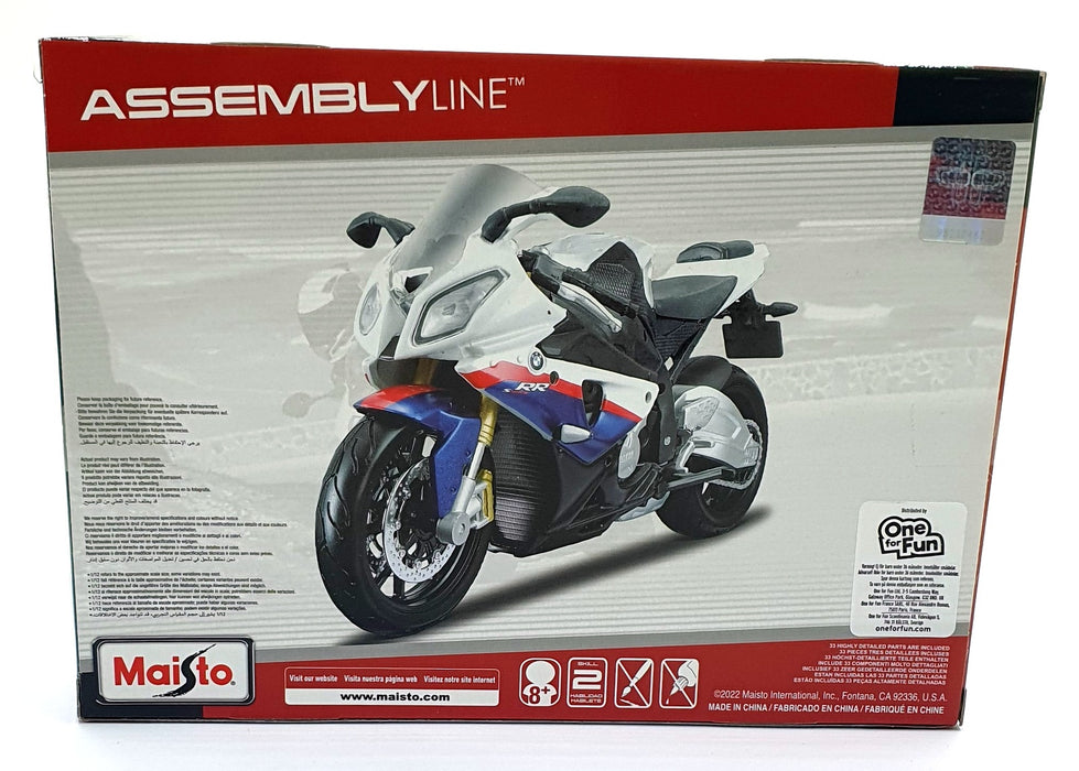 Maisto 1/12 Scale Diecast Kit 39191 - BMW RR S1000 Motorbike Model Kit - White