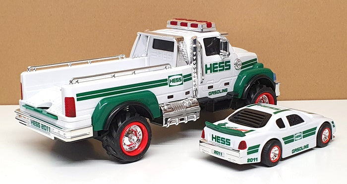 Hess Appx 30cm Long HES30 - Toy Truck & Race Car With Lights - White/Green