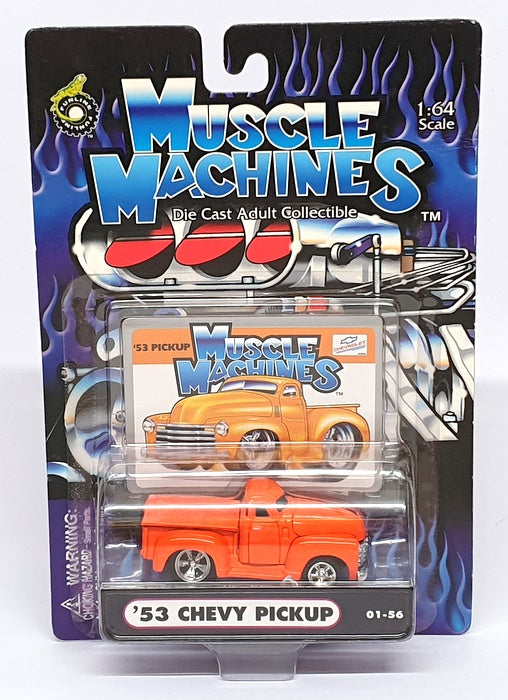 Muscle Machines 1/64 Scale 71151 01-56 - 1953 Chevy Pick-Up Truck - Orange