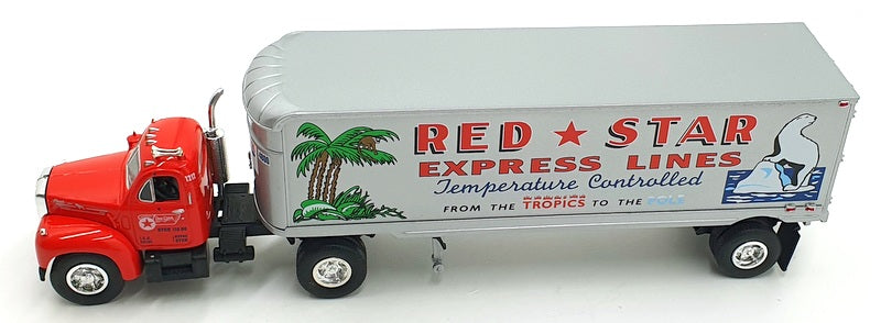 First Gear 1/34 Scale 19-1510 1960 Model B-61 Mack + Trailer Red Star Express