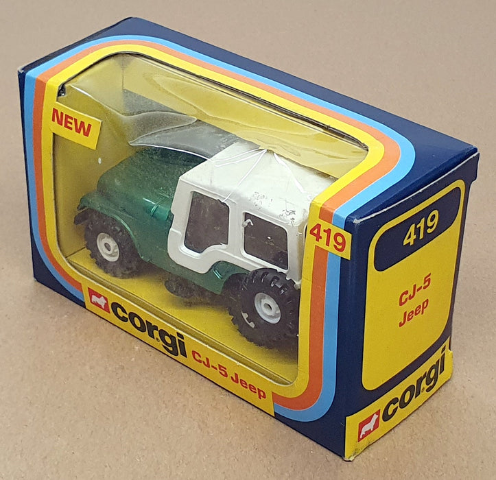 Corgi 9.5cm Long Original Diecast 419 - C-J5 Jeep - Met. Green/White