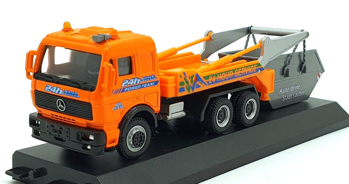 Cararama 1/60 Scale 10005A - Mercedes-Benz Construction Truck with Skip - Orange