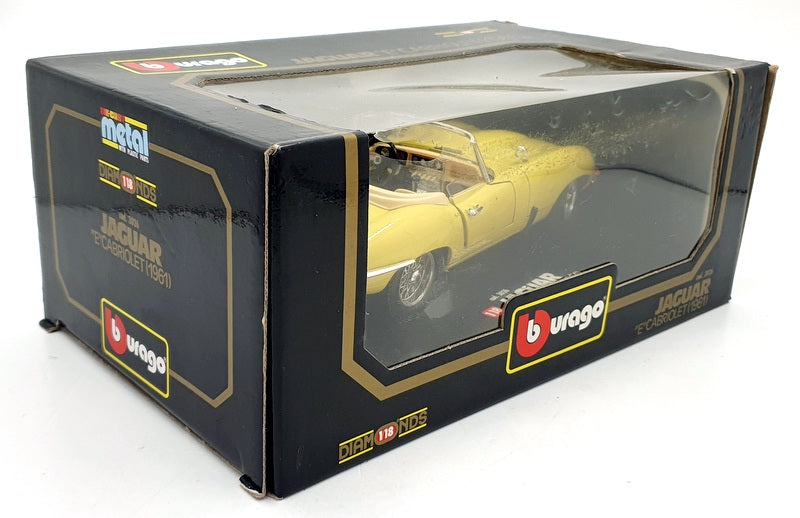 Burago 1/18 Scale Diecast 3026 - Jaguar E-Type Cabriolet 1961 - Yellow