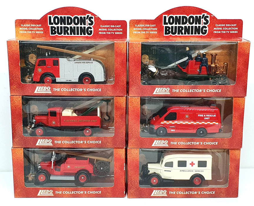 Lledo Appx 8-9cm Long LB06 - 5x Fire Engine & 1 Ambulance London's ...