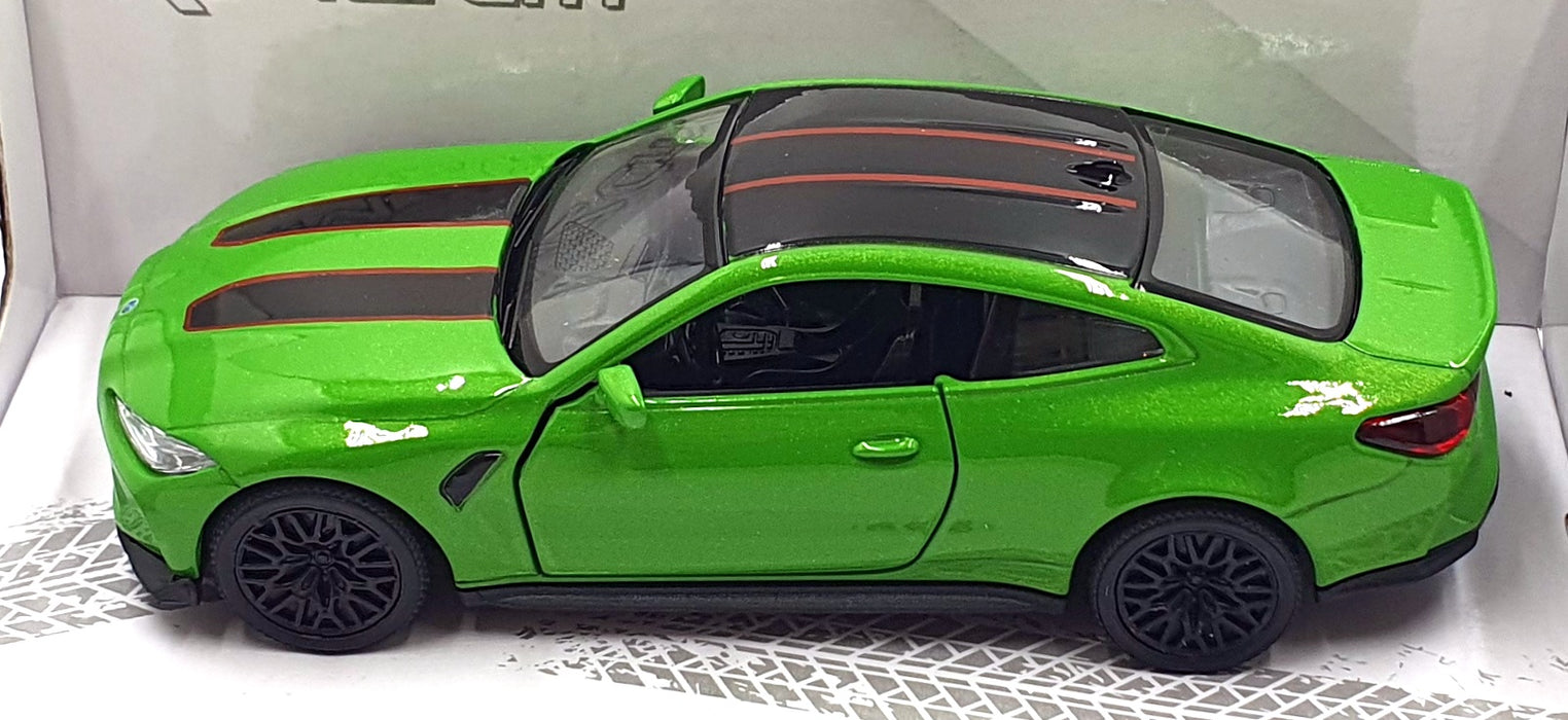 Kandy Toys 12cm Long Model Car TY6386 - BMW M4 CSL Pull Back & Go - Met. Green