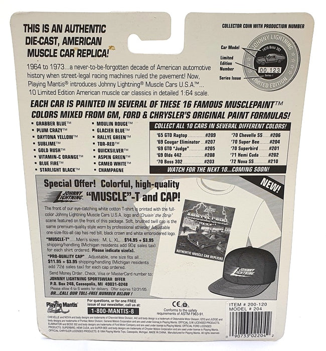 Johnny Lightning 1/64 Scale 200-120 - Muscle Cars 1970 Plymouth Super Bee Green