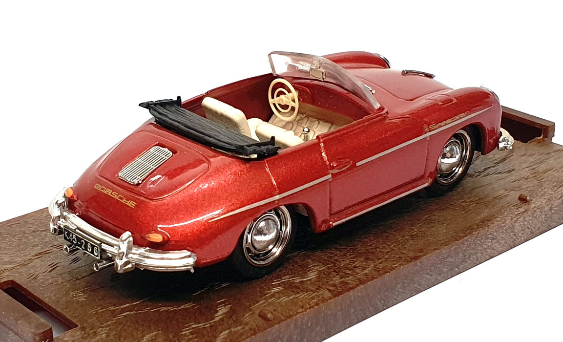 Brumm 1/43 Scale Diecast R117 - 1956 Porsche 356 Roadster - Met. Dk. Red