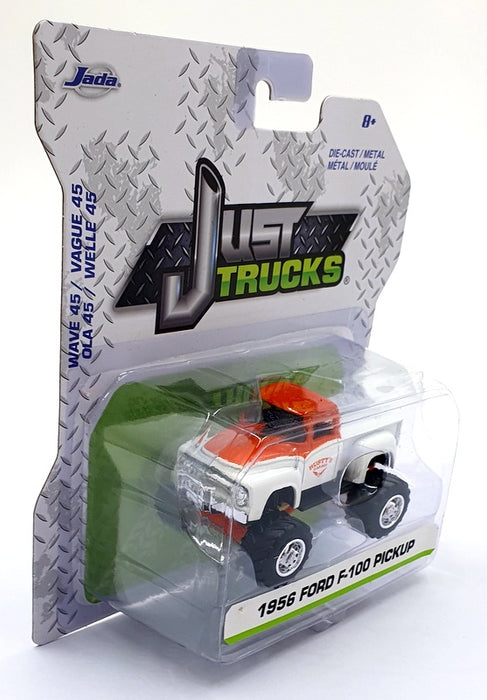 Jada Just Trucks 1/64 Scale 14020 - 1956 Ford F-100 Pick-Up - White/Orange