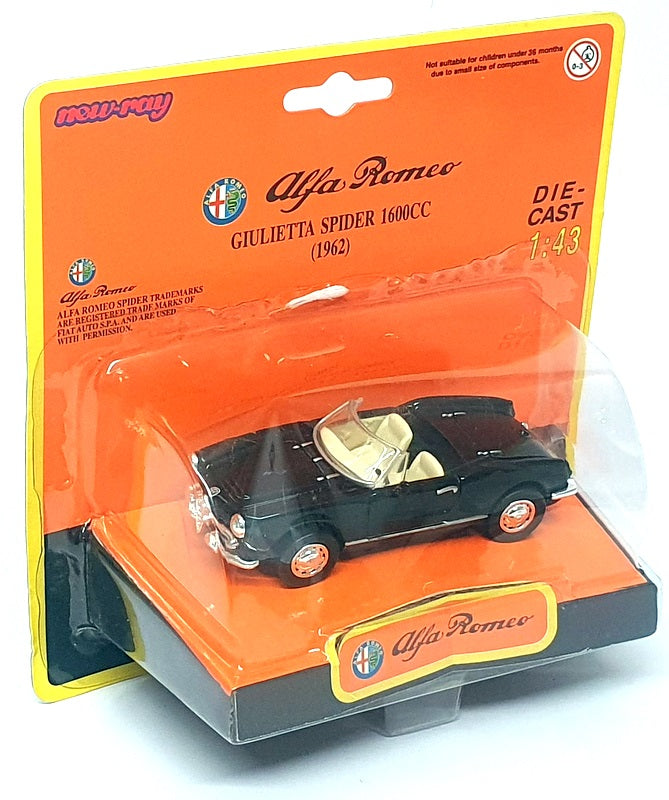 New Ray 1/43 Scale 48562 - 1962 Alfa Romeo Giulietta Spider 1600CC - Black