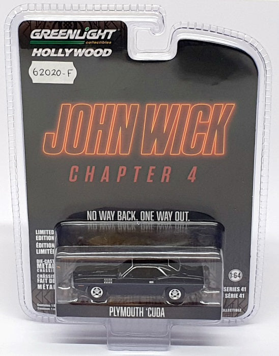 Greenlight 1/64 Scale 62020-F - Plymouth Cuda John Wick Chapter 4 - Black