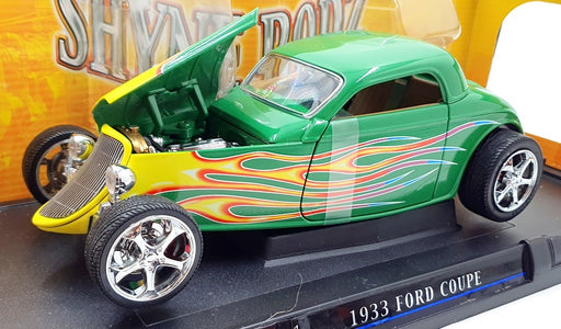 Road Signature 1/18 Scale Diecast 30109 - 1933 Ford Coupe - Green/Flames