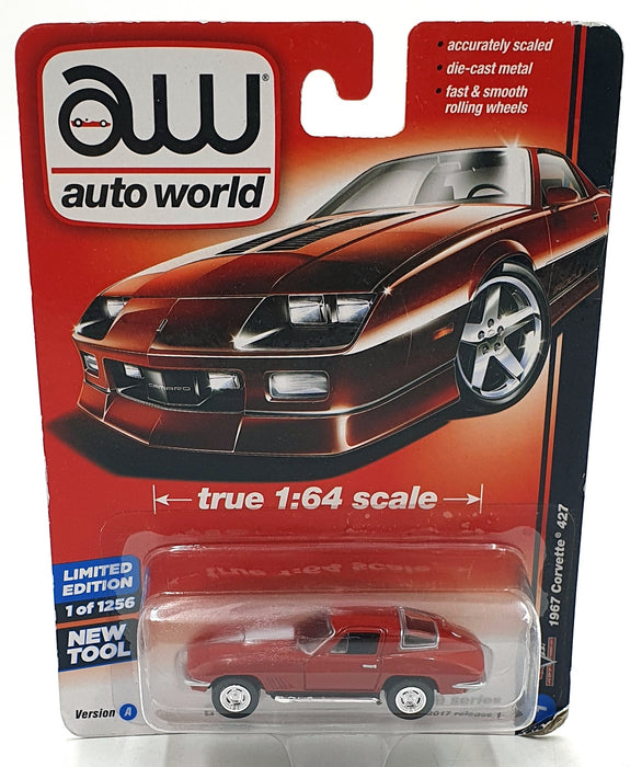 Auto World 1/64 Scale AW64021 - 1967 Corvette 427 - Red