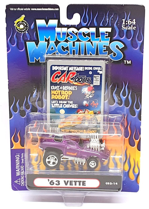 Muscle Machines 1/64 Scale 71171 C02-14 - 1963 Chevrolet Corvette - Purple