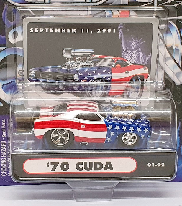 Muscle Machines 1/64 Scale 71151 01-92 - 1970 Plymouth Cuda - Stars & Stripes