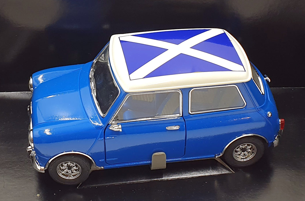 Solido 1/18 Scale Diecast 9277 - Austin Mini Cooper - Blue Scottish Flag Roof
