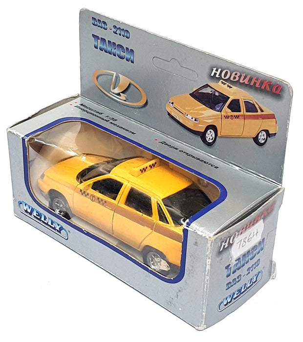 Welly 1/38 Scale Pull Back & Go 7864 - Lada 110 Russian Taxi - Yellow