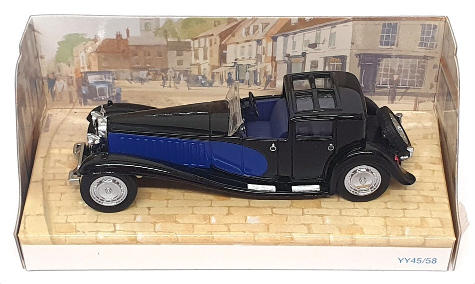 Matchbox Appx 12cm Long Diecast YY45 - Bugatti Royale - Black/Blue