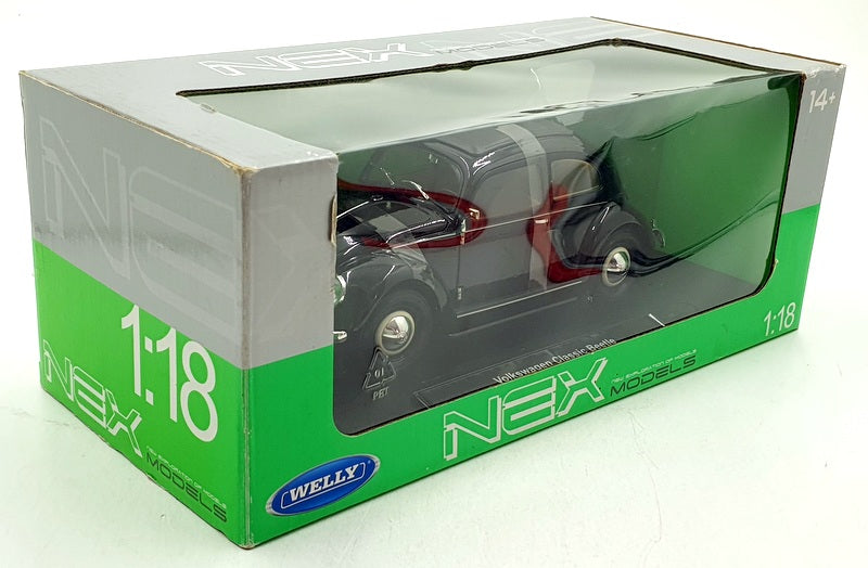Welly 1/18 Scale Diecast 18040W - Volkswagen Classic Beetle - Black